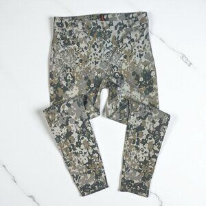 Spanx Jean Ish Ankle Leggings Sz Large 20018R Tan Gray White Abstract Camouflage